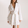 Lounge Underwear Towelling Bathrobe - Floral Print