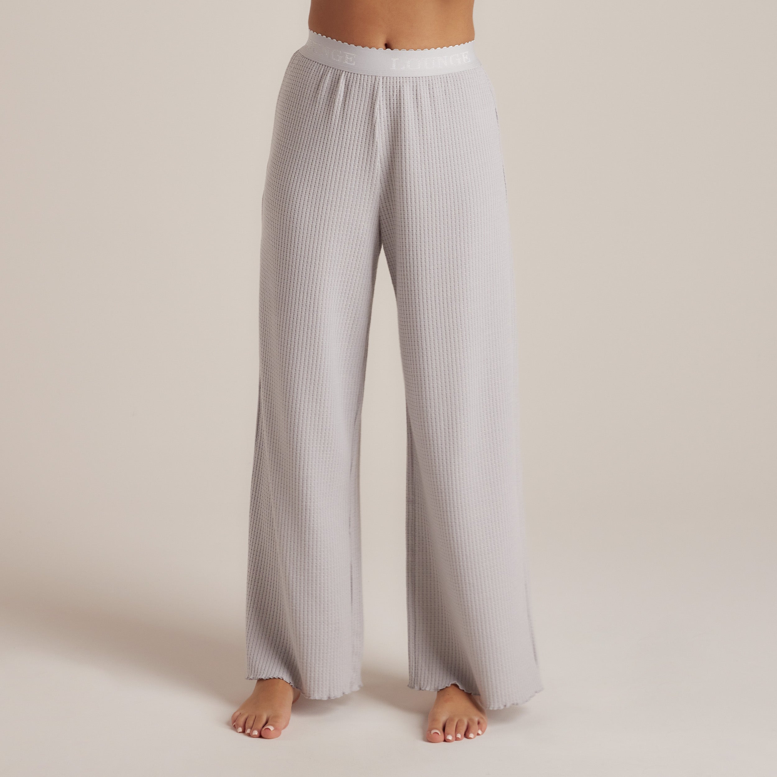 Lounge Underwear Soft Waffle Pyjama Bottoms - Frost