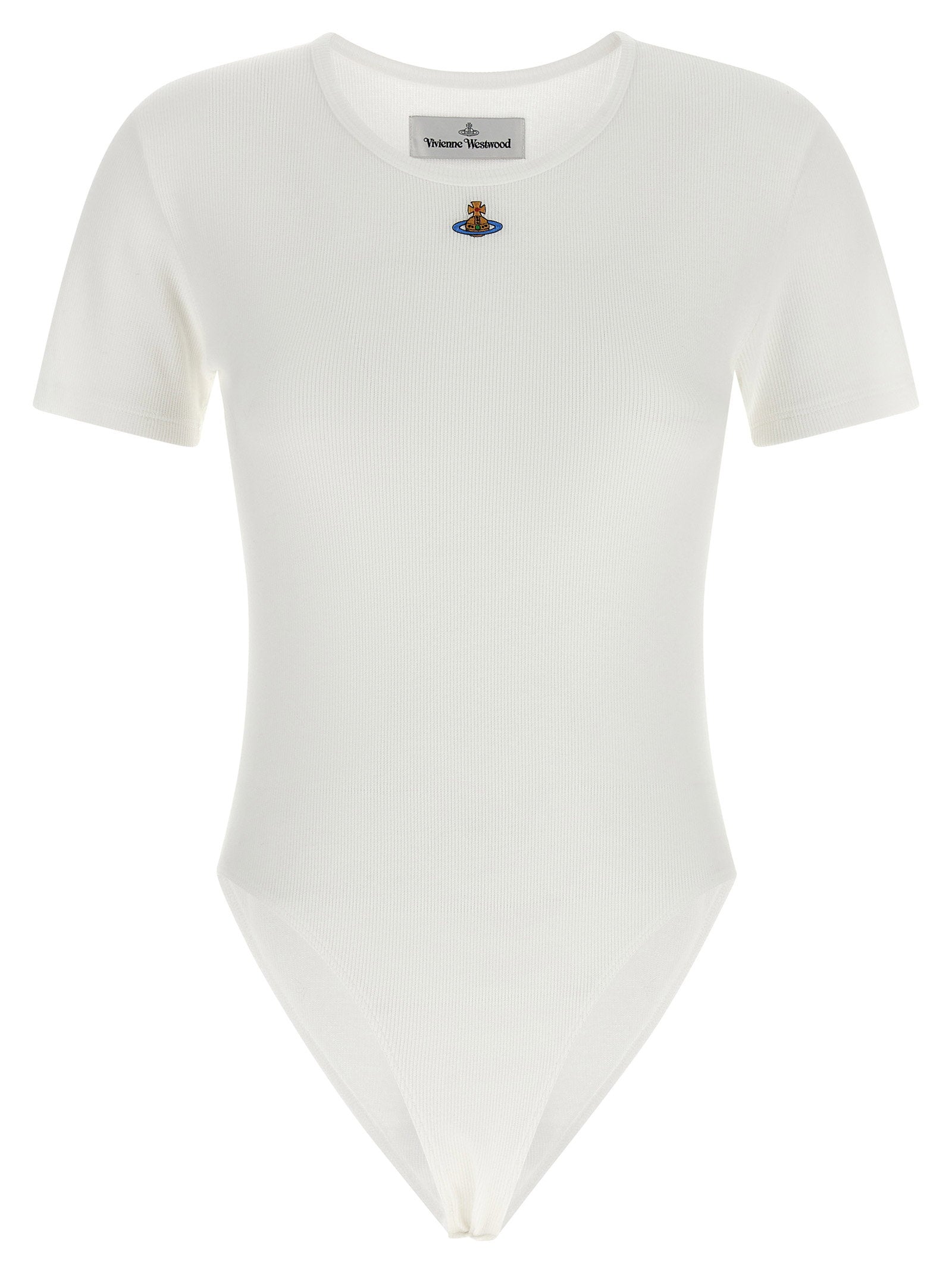 Vivienne Westwood Logo-Embroidered Bodysuit — White