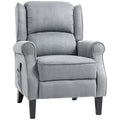 Wingback Massage Recliner with Remote Control and Extendable Footrest Grey