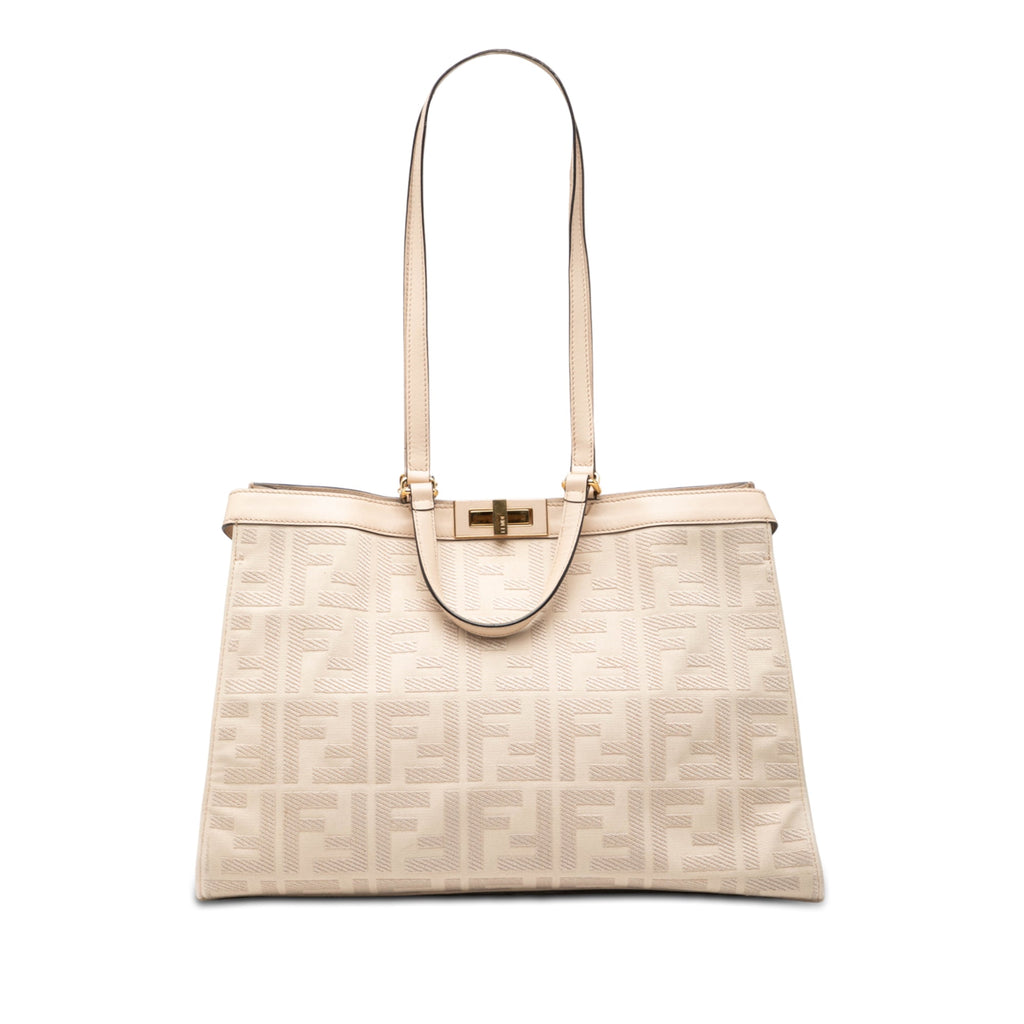 Zucca Embroidered Canvas Peekaboo X Tote