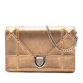 Metallic Calfskin Diorama Wallet on Chain