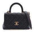 Extra Mini Quilted Caviar Coco Top Handle Bag
