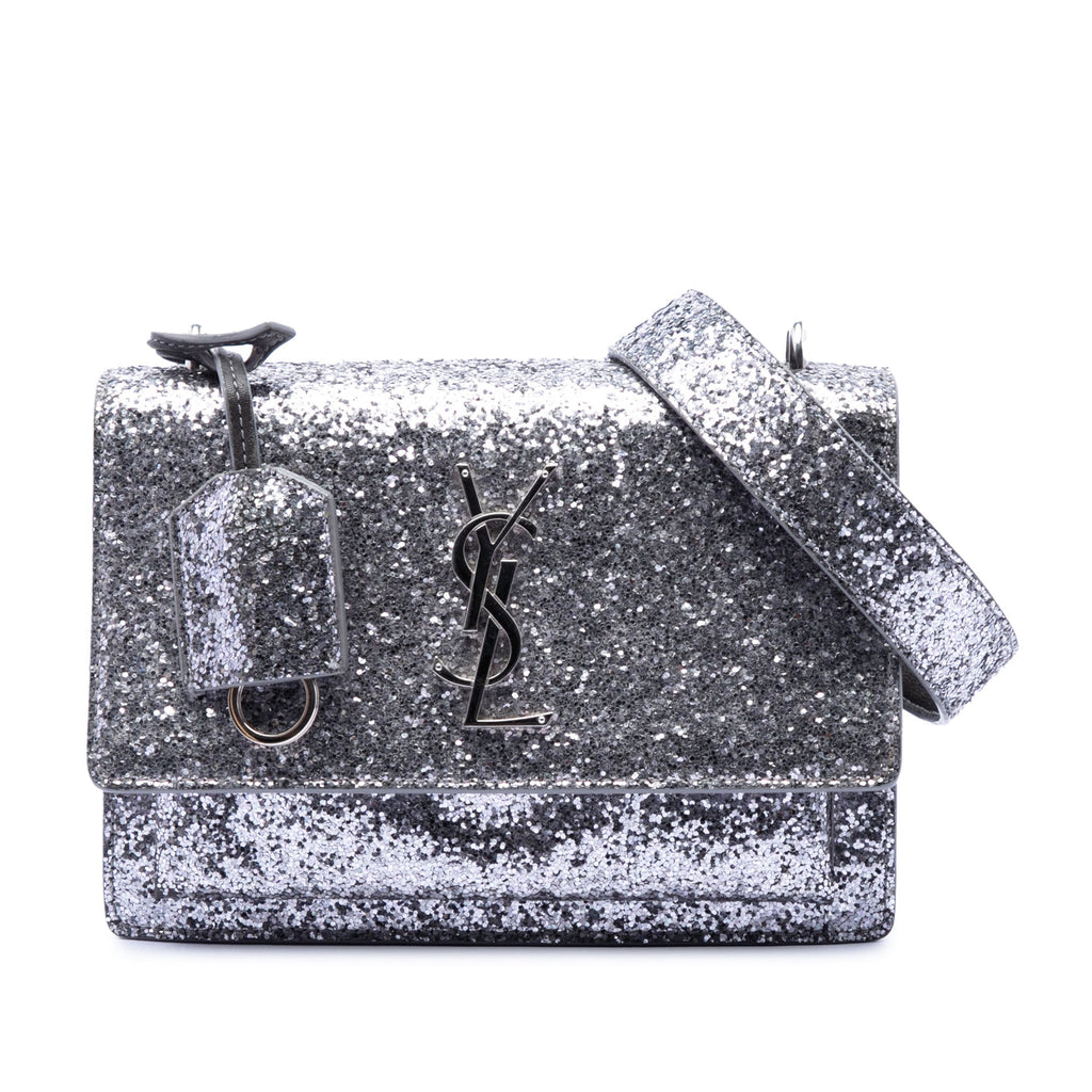 Small Glitter Leather Monogram Sunset Crossbody