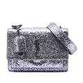 Small Glitter Leather Monogram Sunset Crossbody