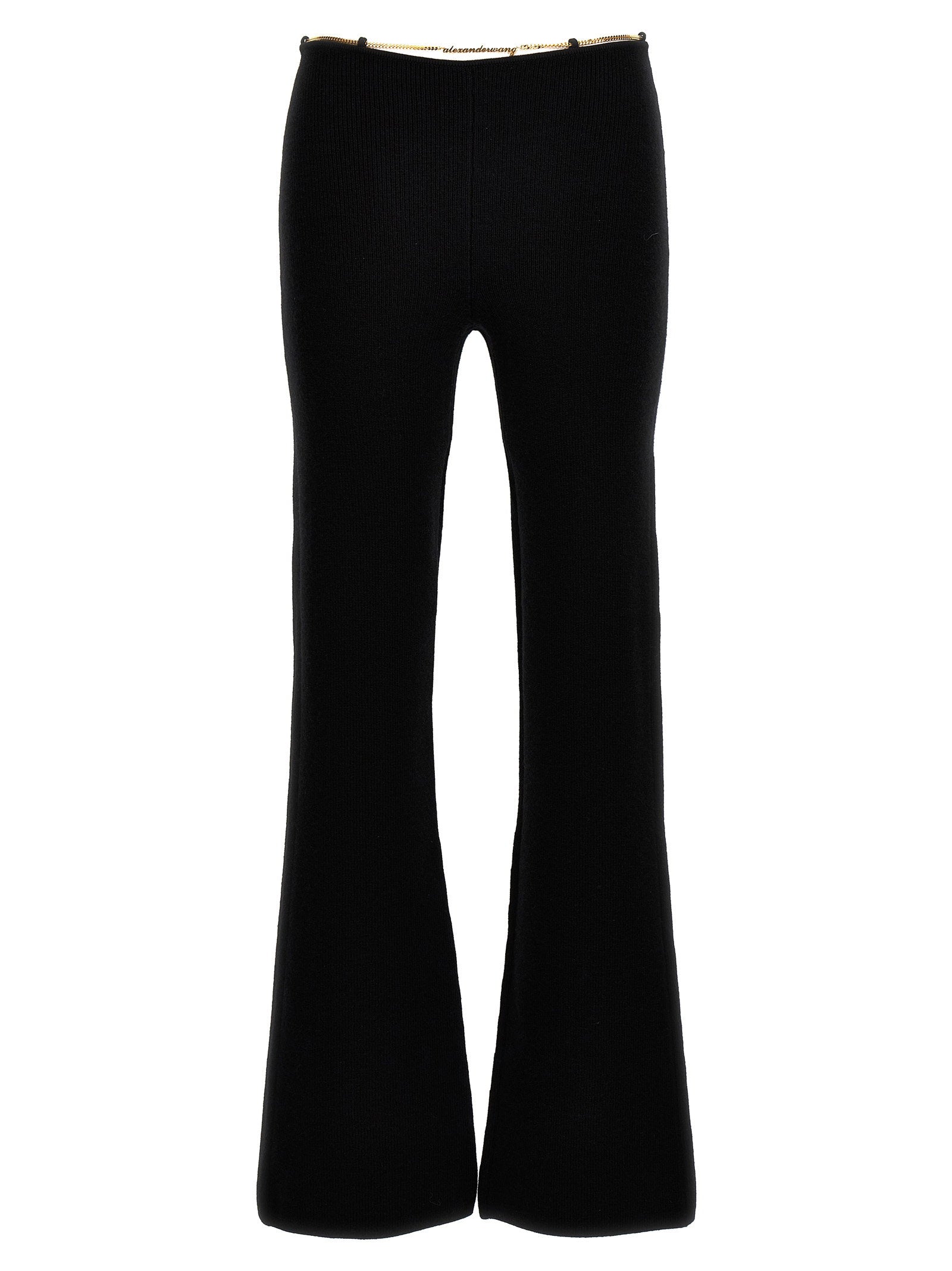 Alexander Wang Gold Nameplate Chain Trousers — Black