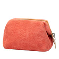 C Macadam Suede Pouch