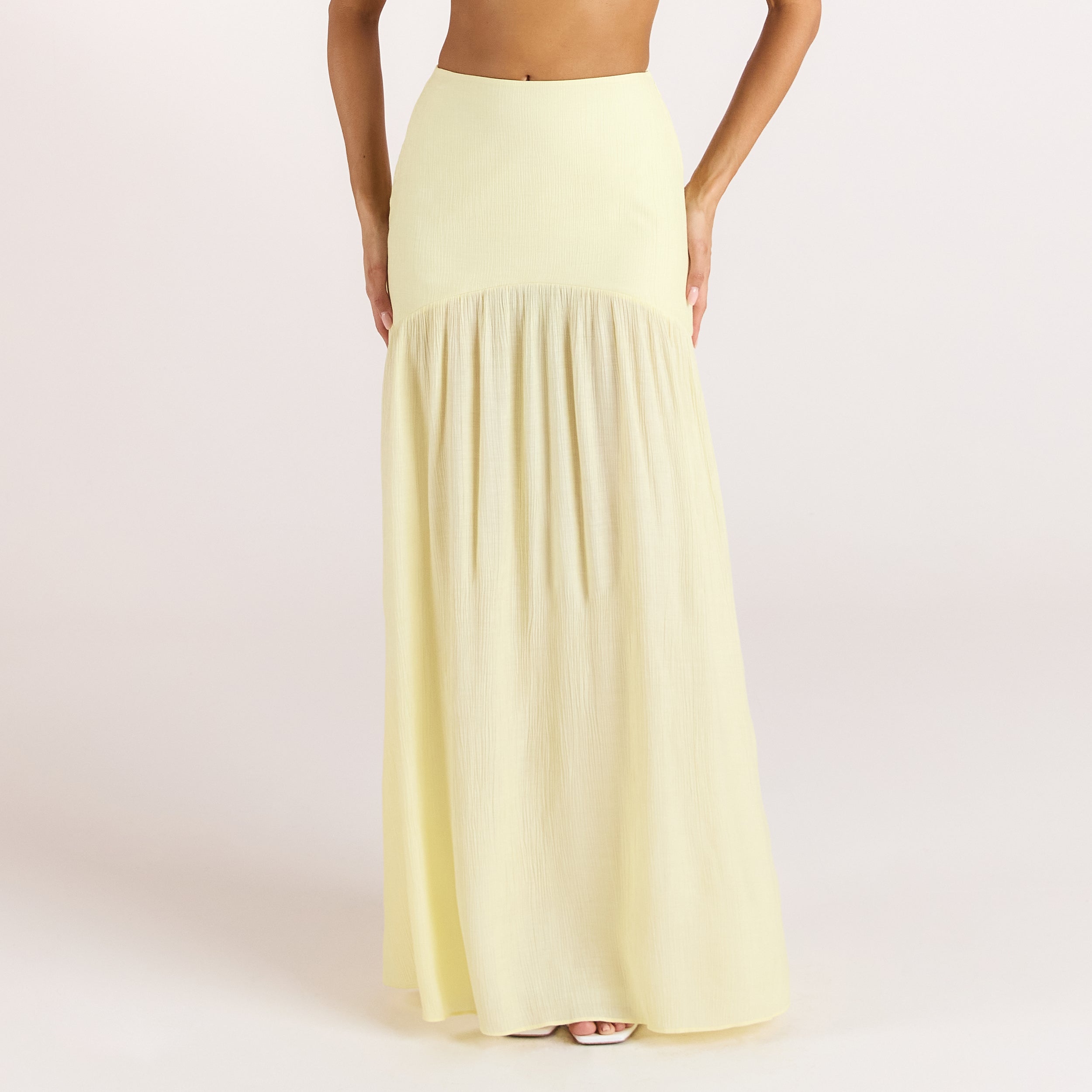 Lounge Underwear Sheer Maxi Skirt - Lemon