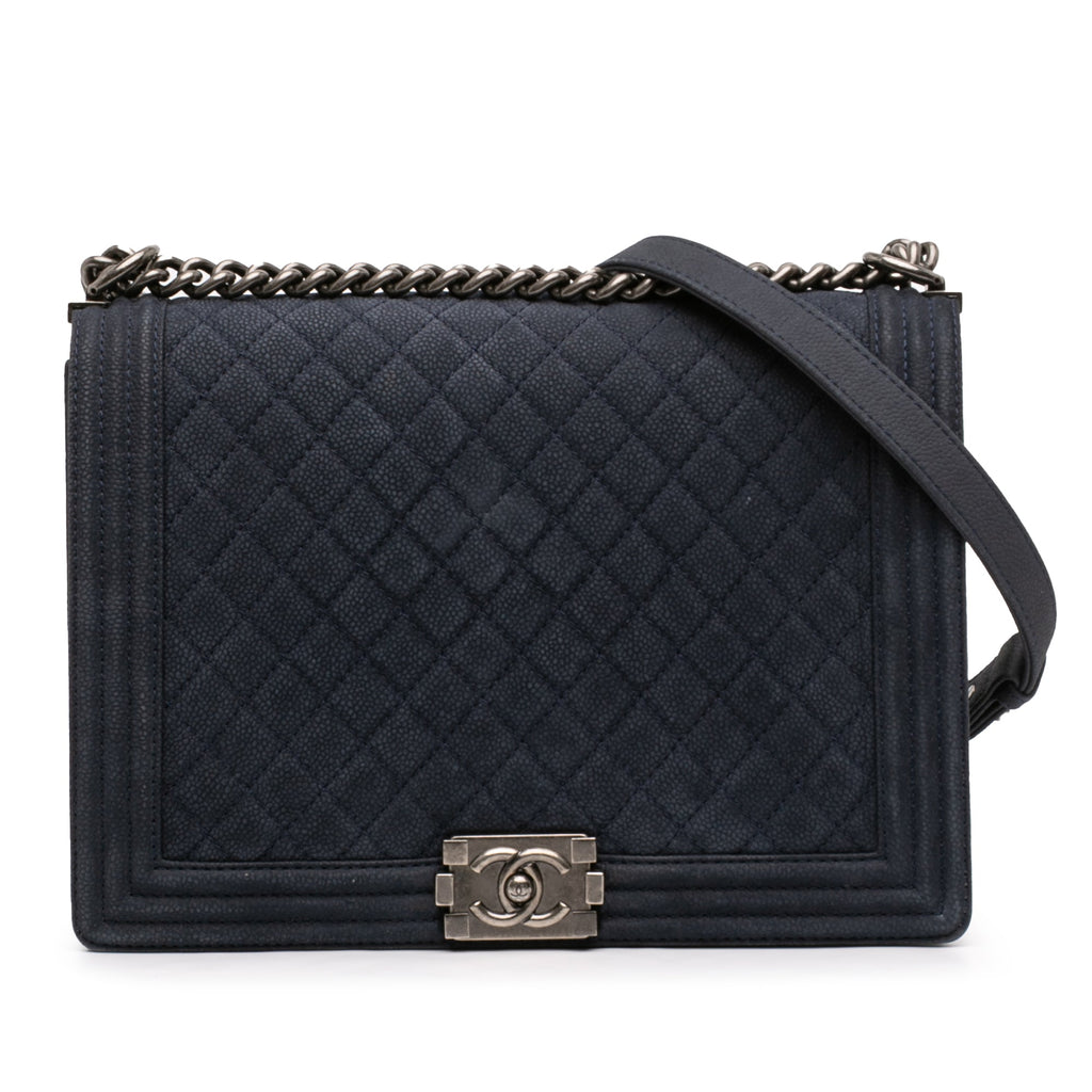 Large Iridescent Quilted Caviar Boy Flap
