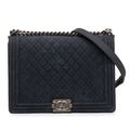 Large Iridescent Quilted Caviar Boy Flap