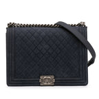 Large Iridescent Quilted Caviar Boy Flap