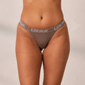 Lounge Underwear Bamboo Triangle Thong - Coffee
