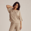 Lounge Underwear Soft Waffle Pyjama Top - Mink