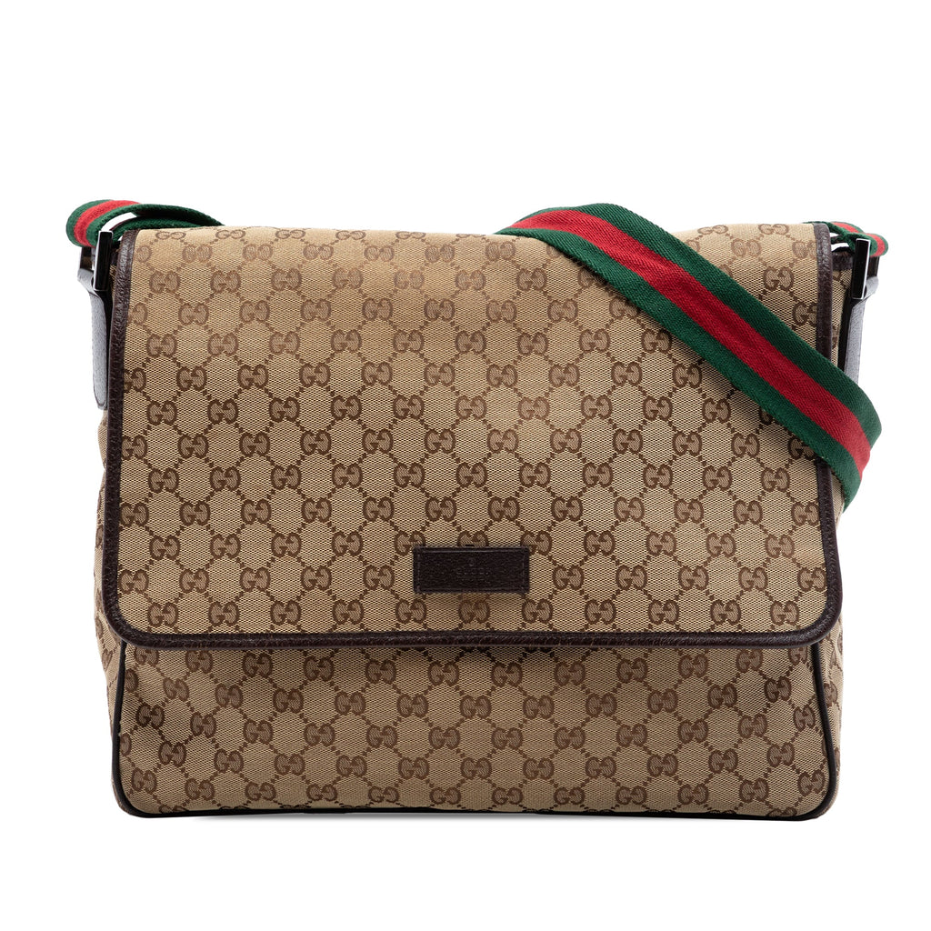 GG Canvas Web Flap Messenger Bag
