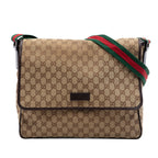 GG Canvas Web Flap Messenger Bag