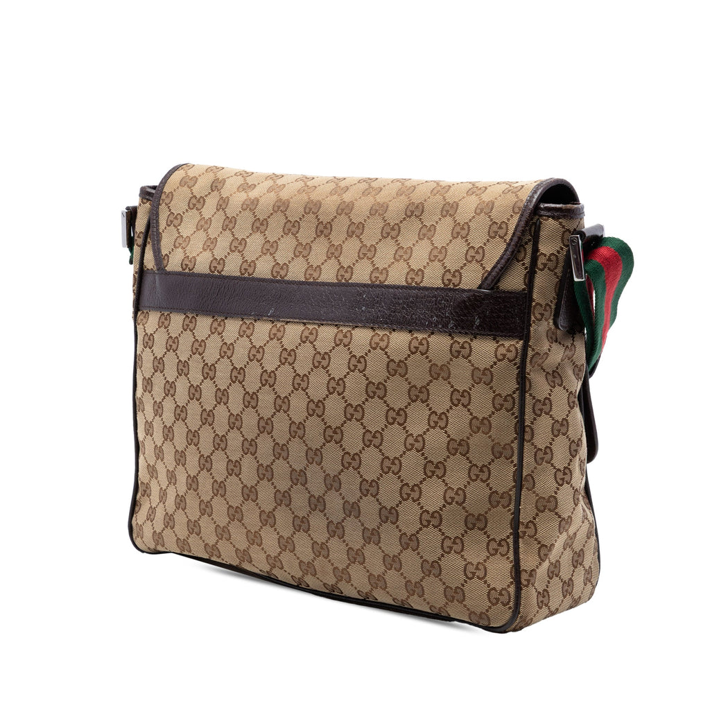 GG Canvas Web Flap Messenger Bag