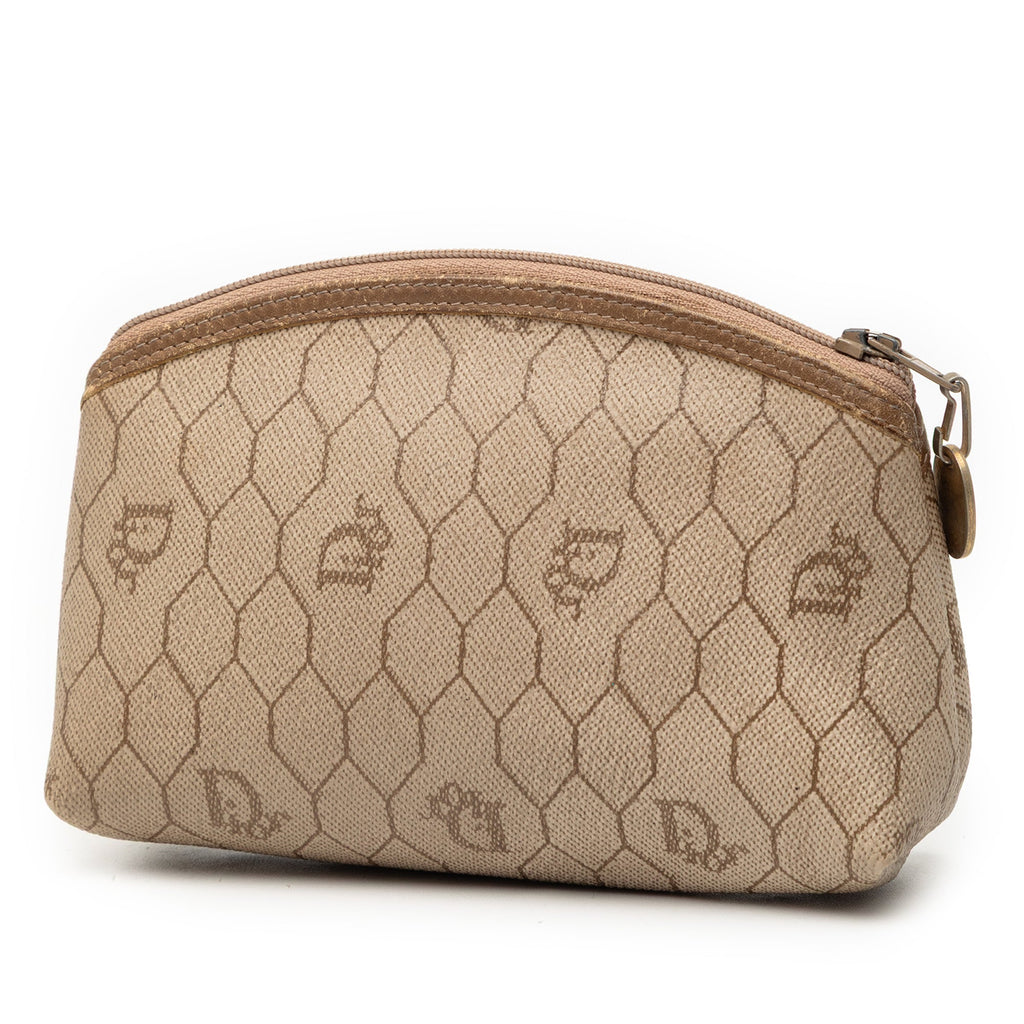 Honeycomb Coated Canvas Cosmetic Pouch