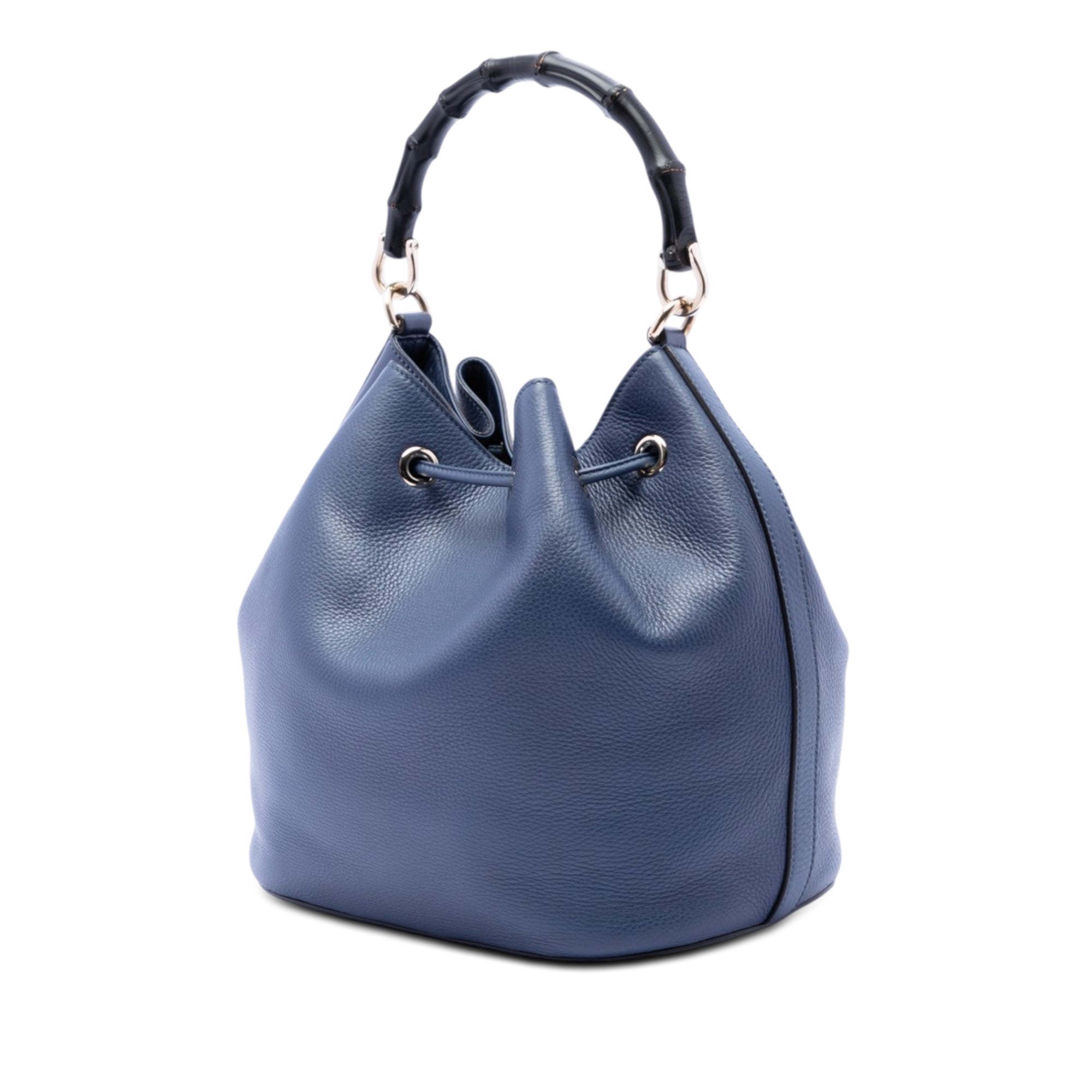 Pebbled Calfskin Miss Bamboo Tassel Bucket Bag