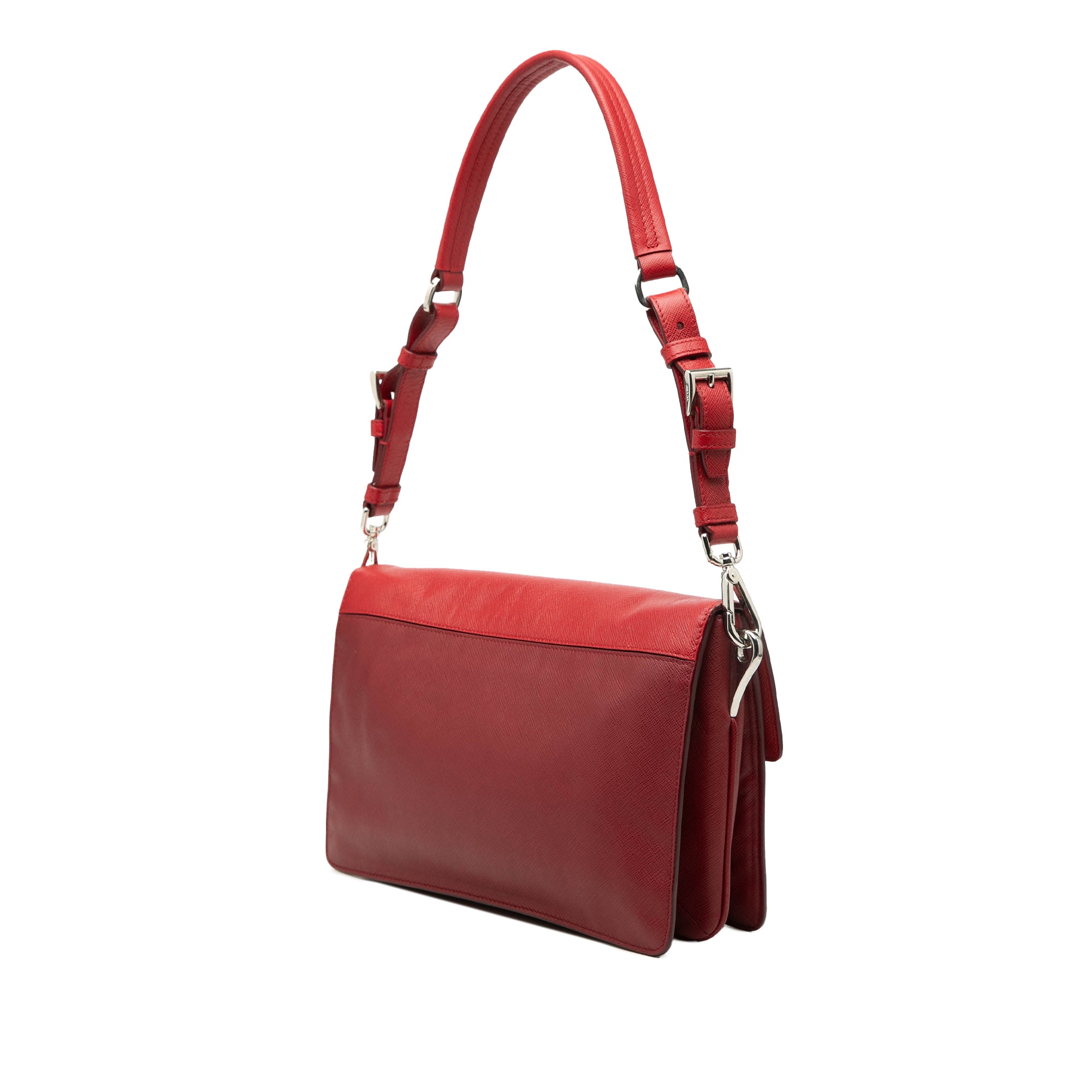 Bicolor Saffiano Sound Lock Shoulder Bag