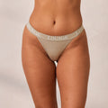 Lounge Underwear Bamboo Triangle Thong - Oat