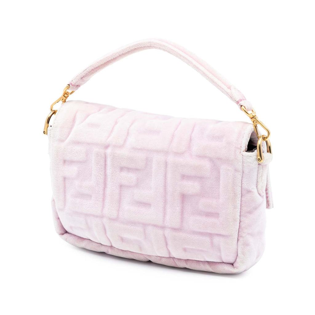 Mini Zucca Embossed Velvet Baguette Satchel