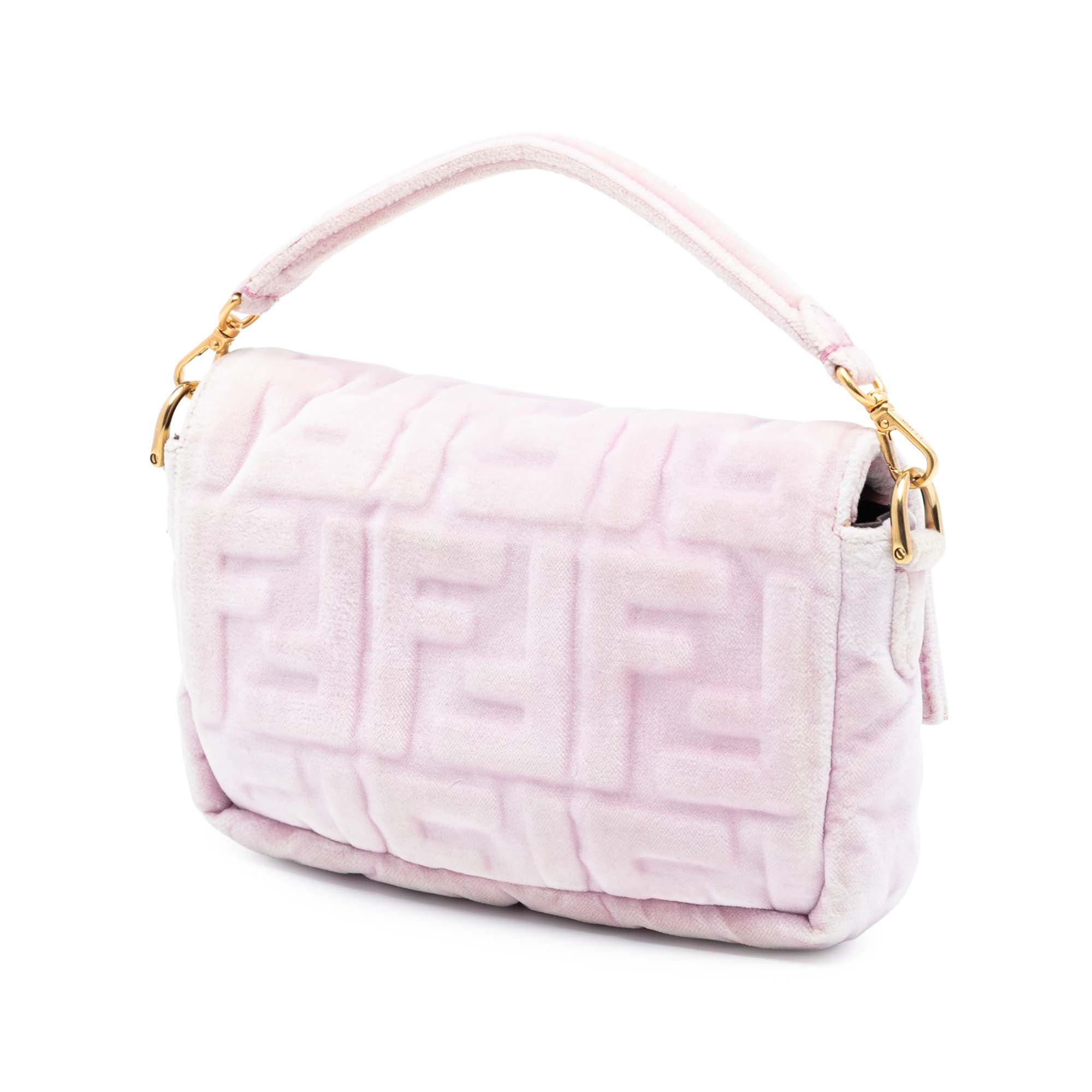 Mini Zucca Embossed Velvet Baguette Satchel