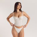 Lounge Underwear Lace Trim Corset Top - Pink Floral