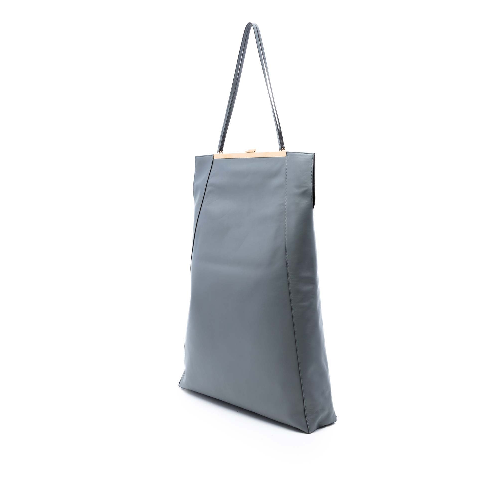 Smooth Calfskin Clasp Cabas Tote