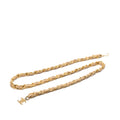 CC Gold Plated Leather Woven Chain Belt