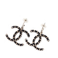 CC Gold Plated Woven Chain Drop Hoop Push Back Earrings