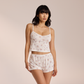 Lounge Underwear Pointelle Cami Pyjama Top - White Floral