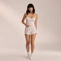 Lounge Underwear Pointelle Pyjama Shorts - White Floral