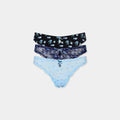 Lounge Underwear Printed Thongs (3-Pack) - Blue Print