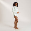 Lounge Underwear Bloom & Stripe Shirt Romper - Sage