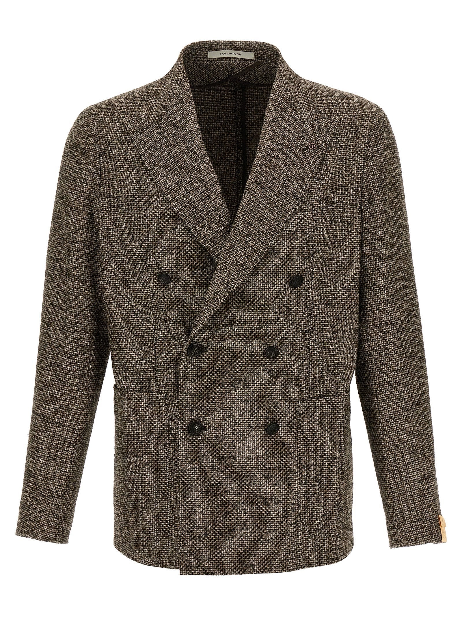 Tagliatore Double-Breasted Wool Blend Blazer — Olive