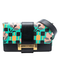 Floral Printed Leather Plex Ribbon Crossbody