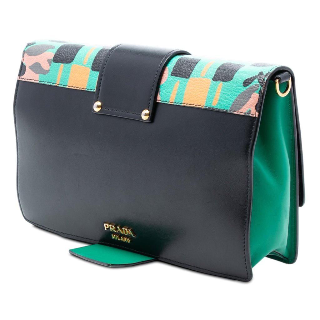 Floral Printed Leather Plex Ribbon Crossbody