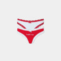 Lounge Underwear Snowflake Thongs (2-Pack) - Red/White