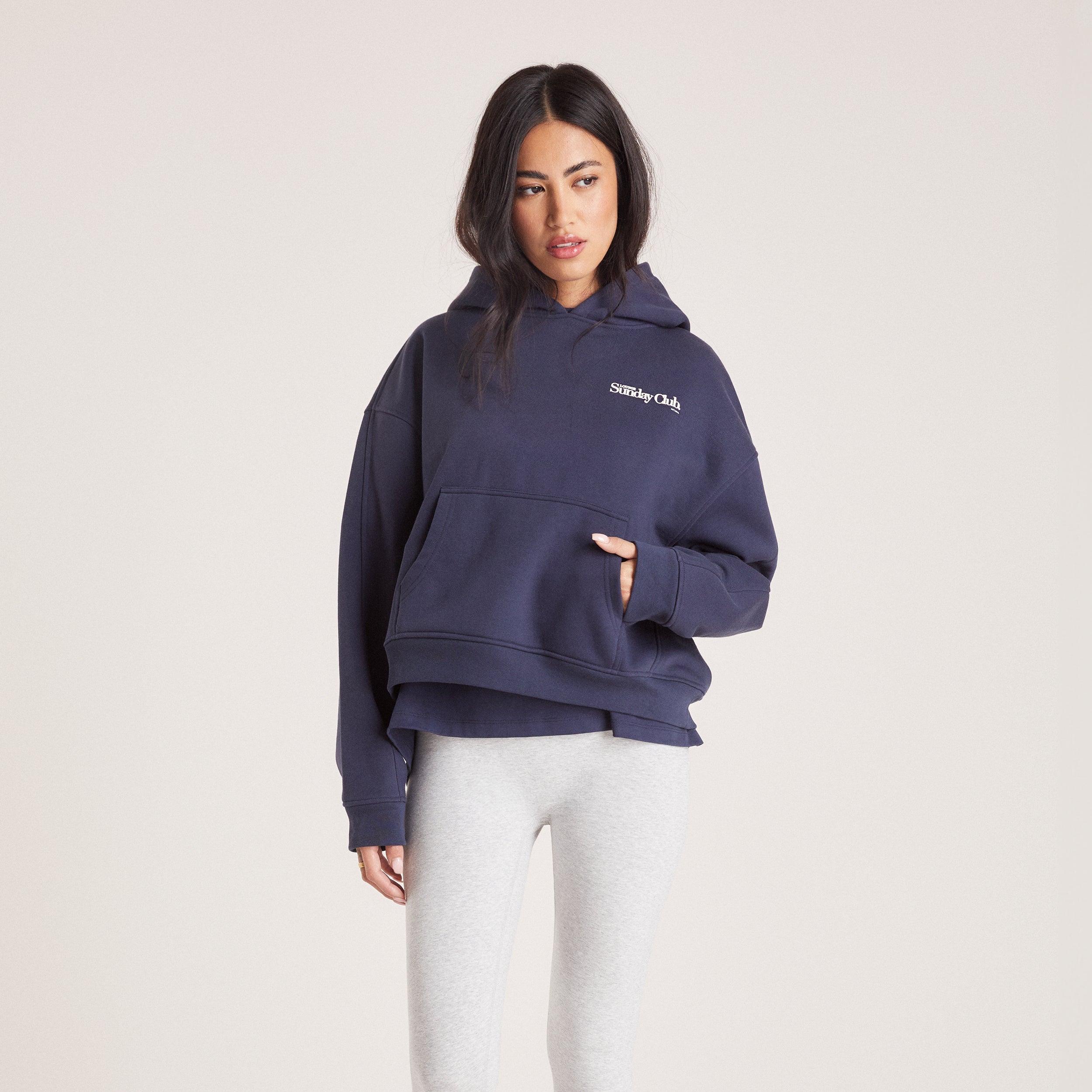 Lounge Underwear Boxy Hoodie - Ink Blue