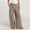 Lounge Underwear Neoprene Wide-Leg Joggers - Taupe