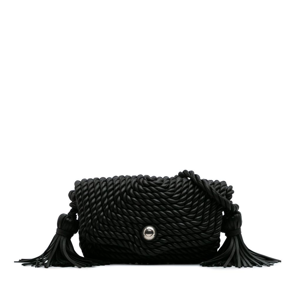 Lambskin Torchon Classic Tasseled Twisted Crossbody