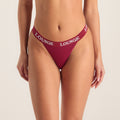 Lounge Underwear Bamboo Triangle Thong - Burgundy