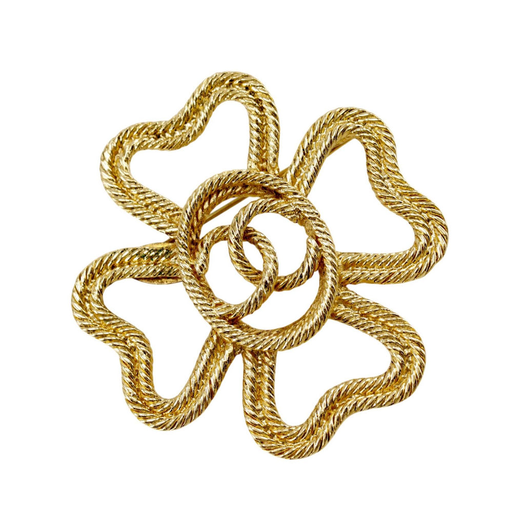 CC Gold Plated Clover Rope Brooch