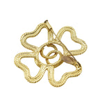 CC Gold Plated Clover Rope Brooch