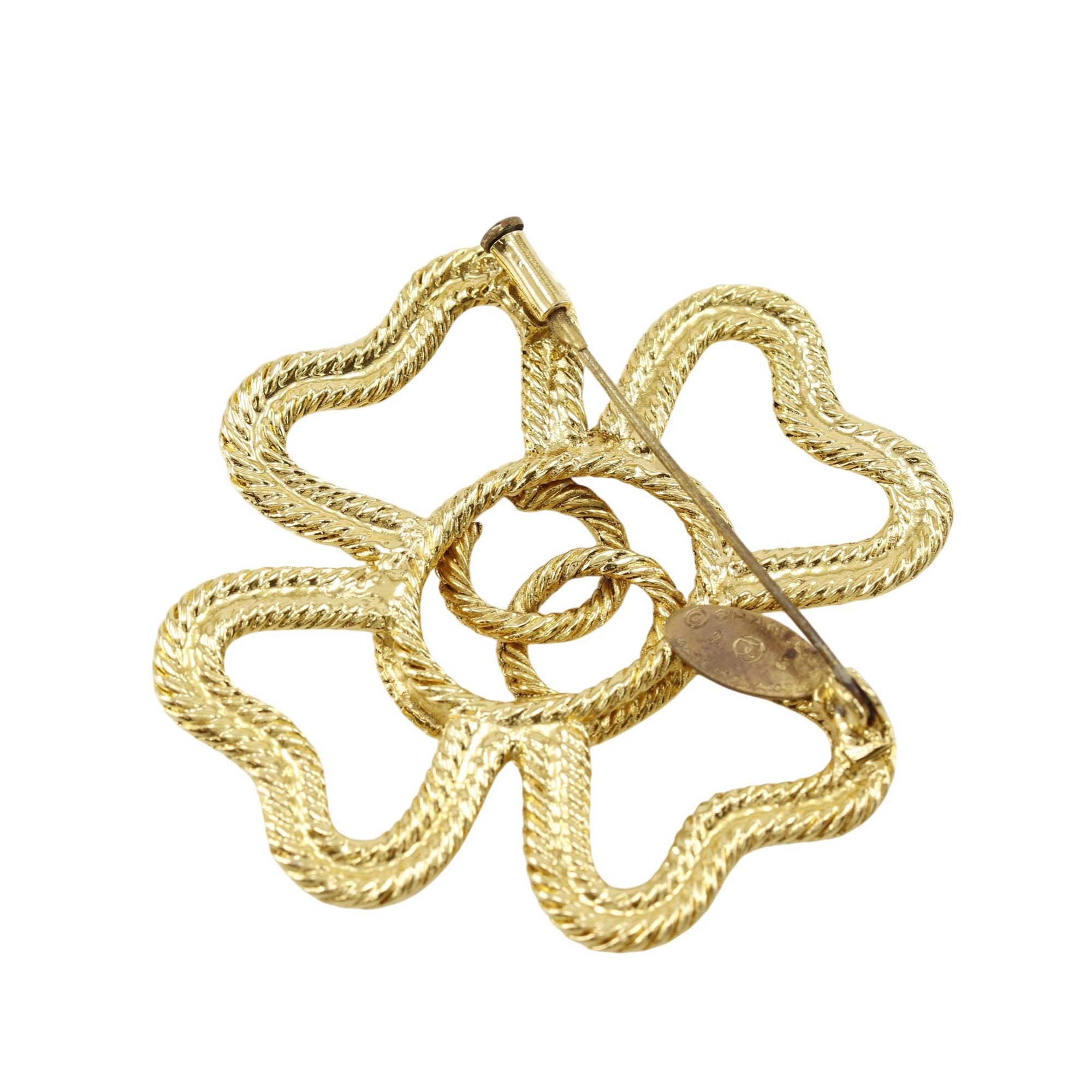 CC Gold Plated Clover Rope Brooch