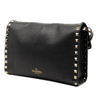 Small Grainy Calfskin Rockstud Flap Crossbody