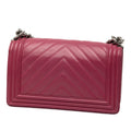 Old Medium Chevron Lambskin Boy Flap