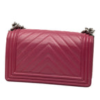 Old Medium Chevron Lambskin Boy Flap