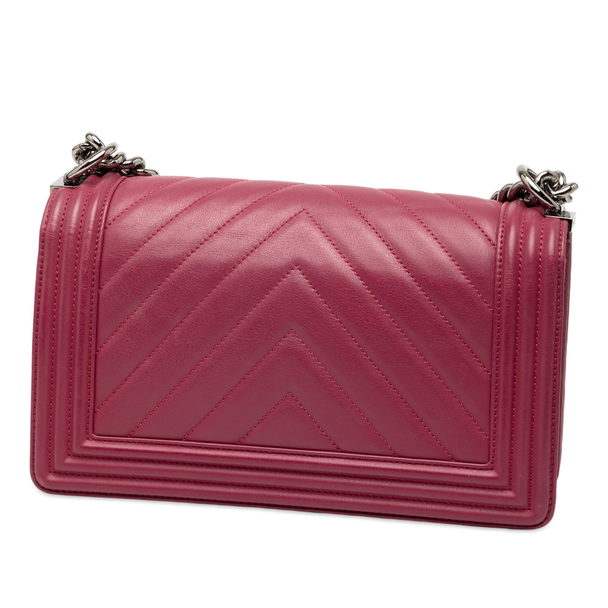 Old Medium Chevron Lambskin Boy Flap