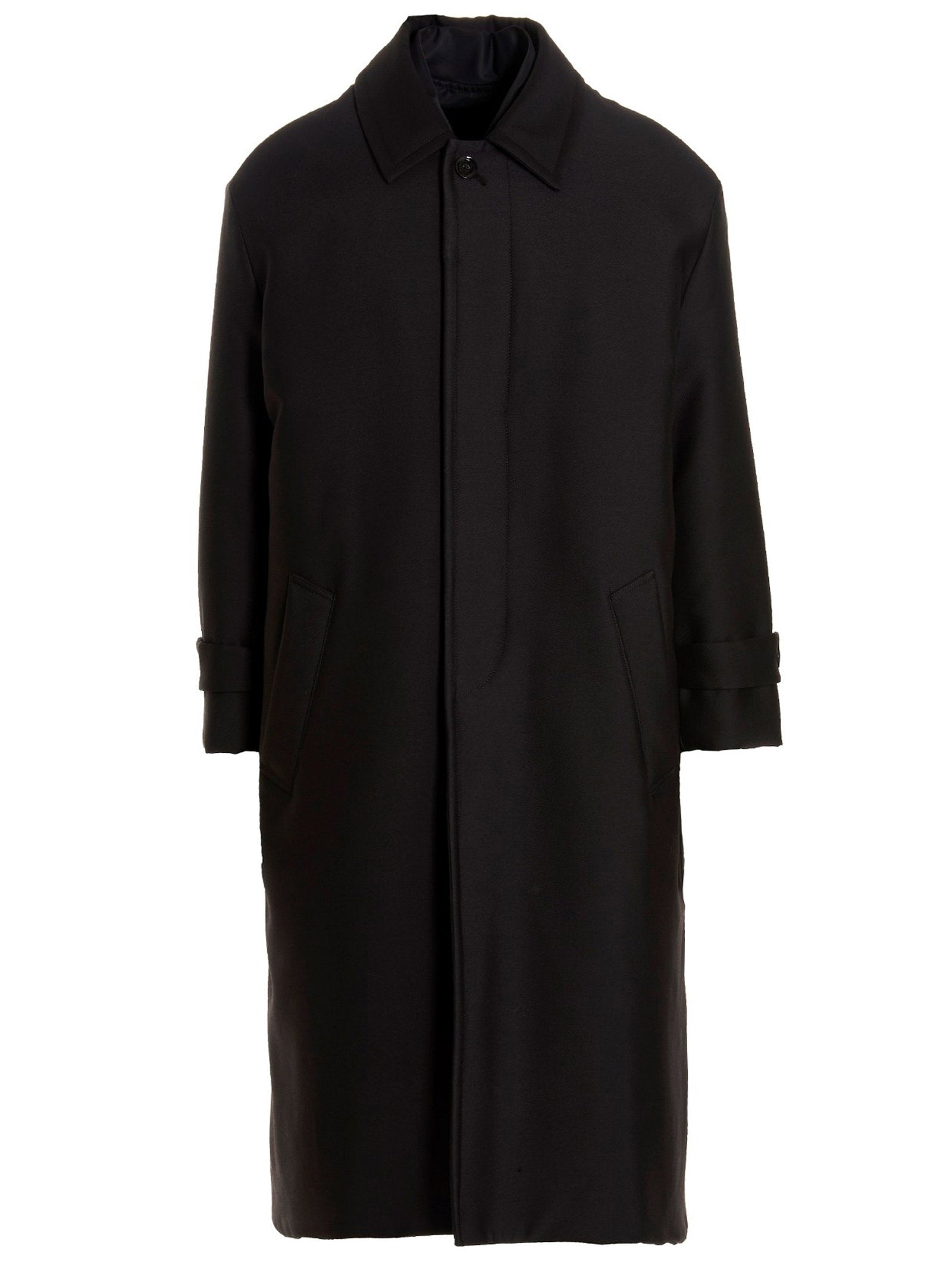 Valentino Garavani Reversible Long Coat Coat — Black